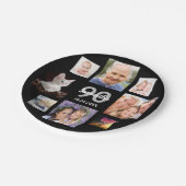 90e verjaardag foto collage vrouw zwart papieren bordje (Gekanteld)