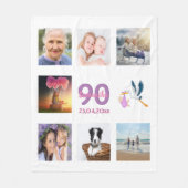 90e verjaardag foto collage wit fleece deken (Voorkant)