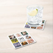 90e verjaardag foto collage wit kartonnen onderzetters (Insitu)