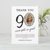 90e verjaardag foto dank je wel kaart (Staand voorkant)