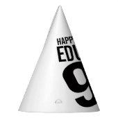 90e verjaardag foto gepersonaliseerd wit zwart mon feesthoedjes (Links)