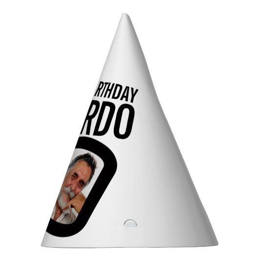 90e verjaardag foto gepersonaliseerd wit zwart mon feesthoedjes (Rechts)