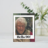90e Verjaardag Foto Lijst Modern Chic Briefkaart (Staand voorkant)