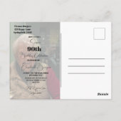 90e Verjaardag Foto Lijst Modern Chic Briefkaart (Achterkant)