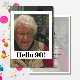 90e verjaardag foto Lijst Modern Chic Kaart