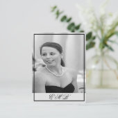 90e verjaardag Foto Monogram Elegant Birthday Briefkaart (Staand voorkant)