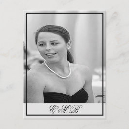 90e verjaardag Foto Monogram Elegant Birthday Briefkaart