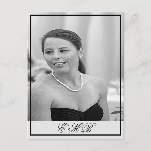 90e verjaardag Foto Monogram Elegant Birthday Briefkaart (Voorkant)