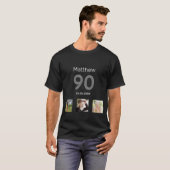 90e verjaardag foto monogram man t-shirt (Voorkant volledig)