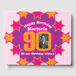 90e verjaardag foto ster roze sinaasappel gastenbo gastenboek