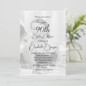 90e verjaardag foto zwart wit elegante verjaardag kaart (Staand voorkant)