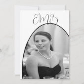 90e verjaardag foto zwart wit elegante verjaardag kaart (Achterkant)