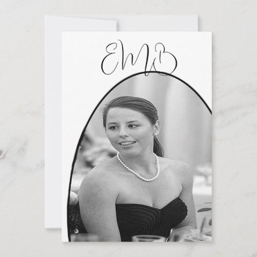 90e verjaardag foto zwart wit elegante verjaardag kaart (Achterkant)