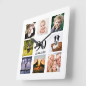 90e verjaardag fotocollage man vierkante klok (Hoek)