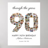 90e verjaardag fotocollage poster (Voorkant)