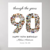 90e verjaardag fotocollage poster (Voorkant)