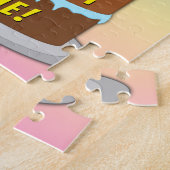 90e verjaardag: Fun Cake and Candles + Custom Name Legpuzzel (Zijkant)