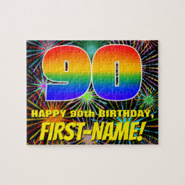 90e verjaardag: Fun, kleurrijk gevuurwerk Legpuzzel