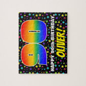 90e verjaardag — Fun, kleurrijk Star Field Pattern Legpuzzel (Verticaal)