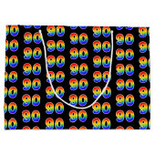 90e verjaardag: Fun Rainbow Event Number 90 Patter Groot Cadeauzakje (Achterkant)