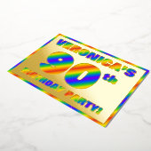 90e verjaardag - Fun, regenboogspectrum "90" Folie Uitnodiging (Gedraaid)