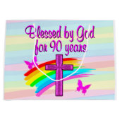  90E VERJAARDAG GEBED GESCHENKTAS GROOT CADEAUZAKJE (Voorkant)