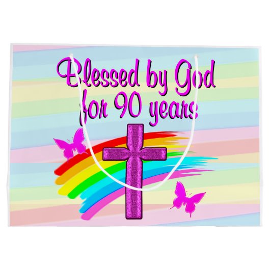  90E VERJAARDAG GEBED GESCHENKTAS GROOT CADEAUZAKJE (Achterkant)