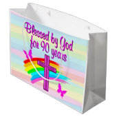  90E VERJAARDAG GEBED GESCHENKTAS GROOT CADEAUZAKJE (Achterkant Gekanteld)