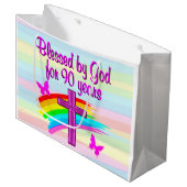  90E VERJAARDAG GEBED GESCHENKTAS GROOT CADEAUZAKJE (Voorkant Gekanteld)