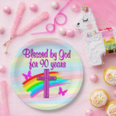 90E VERJAARDAG GEBEDSPAPIER BORDEN PAPIEREN BORDJE (Feest)