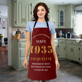 90e verjaardag geboren 1935 rood en goud schort