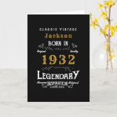 90e verjaardag Geboren in 1932  zwart, voeg naam t Kaart (Gele Bloem)