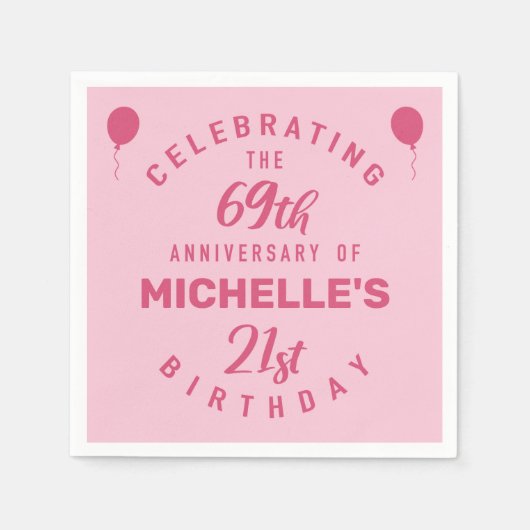 90e verjaardag gepersonaliseerd servet (Voorkant)