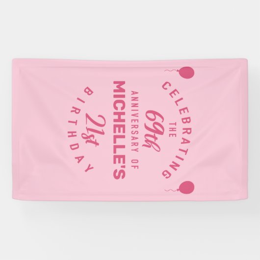 90e verjaardag gepersonaliseerd spandoek (Horizontaal)