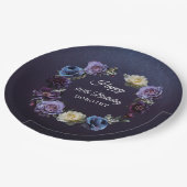 90e verjaardag gepersonaliseerde Moody Paarse bloe Papieren Bordje (Gekanteld)