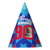 90e verjaardag gepersonaliseerde pet van de fotost feesthoedjes (Voorkant)