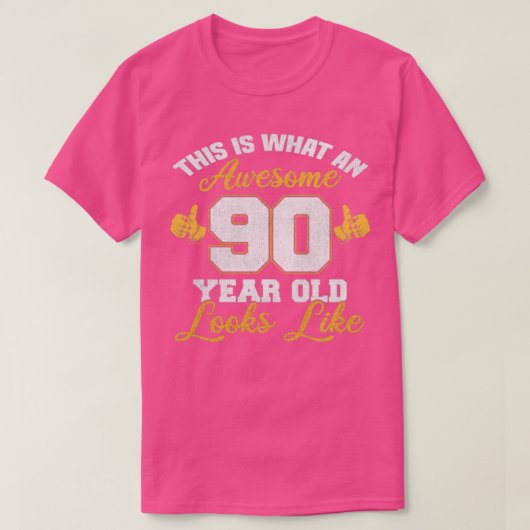 90e verjaardag Geweldige 90 jaar oud T-shirt (Design voorkant)