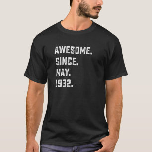 90e verjaardag Geweldige sinds mei 1932 90 jaar T-shirt