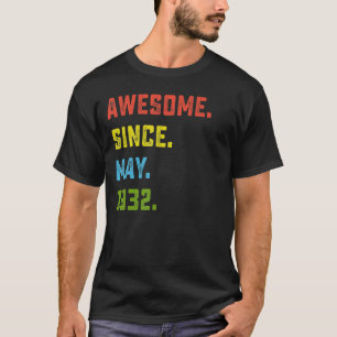 90e verjaardag Geweldige sinds mei 1932 90 jaar T-shirt