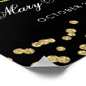 90e verjaardag Glitter Confetti Black Poster (Hoek)