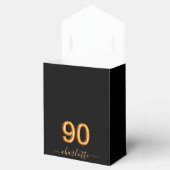 90e verjaardag glitter zwarte gouden naam bedankdoosjes (Geopend)