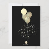 90e verjaardag Gold Glitter Balloons Diamond Kaart (Achterkant)