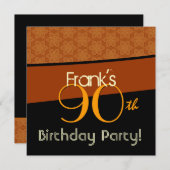 90e verjaardag Gold Oranje Black Pattern Kaart (Voorkant / Achterkant)