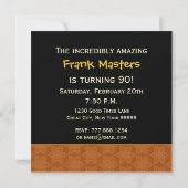 90e verjaardag Gold Oranje Black Pattern Kaart (Achterkant)