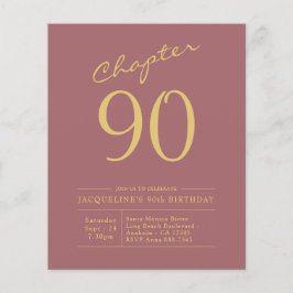 90e verjaardag Gold Pink Budget Uitnodiging Flyer