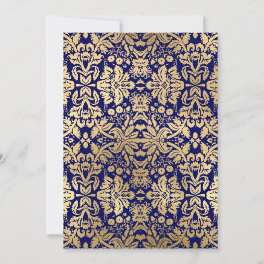 90e verjaardag - Gold Royal Blue Kaart (Achterkant)