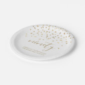 90e verjaardag Gold Triangle Confetti White Papieren Bordje (Gekanteld)