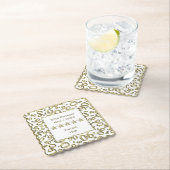 90e verjaardag Gold/White Pattern-thema Kartonnen Onderzetters (Insitu)