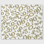 90e verjaardag Gold & White Random Number Pattern Cadeaupapier (Vlak)