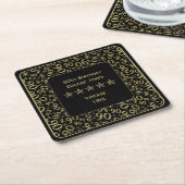 90e verjaardag Gold/zwart Pattern Kartonnen Onderzetters (Schuin)
